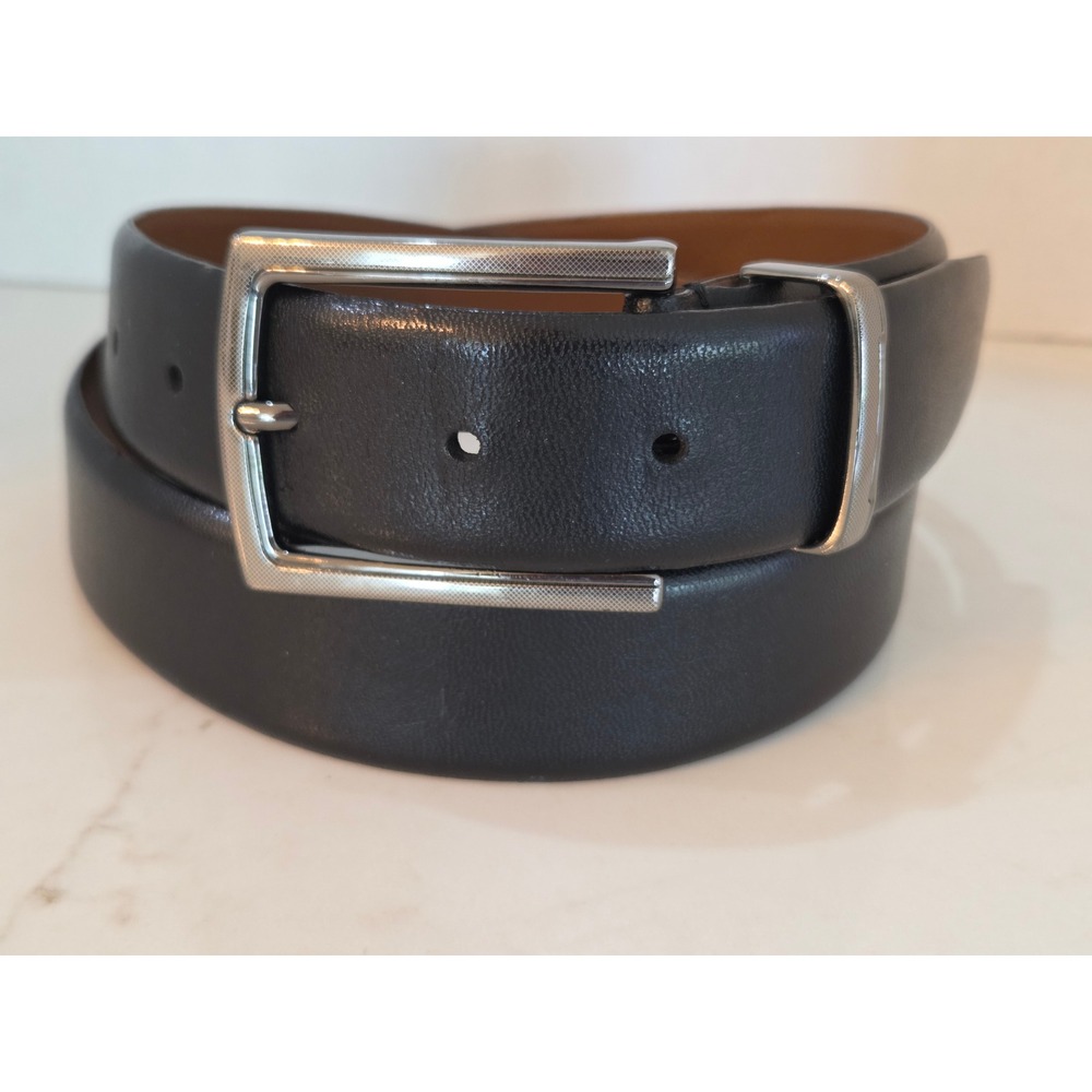 J. Campbell Belt Mens 34 Black Genuine Italian Leather Dress Made in Italy